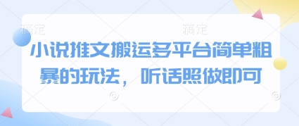 小说推文搬运多平台简单粗暴的玩法，听话照做即可-项目网站