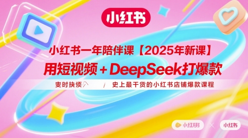 小红书一年陪伴课【2025年新课】，用短视频+deepSeek打爆款，史上最干货的小红书店铺爆款课程-项目网站