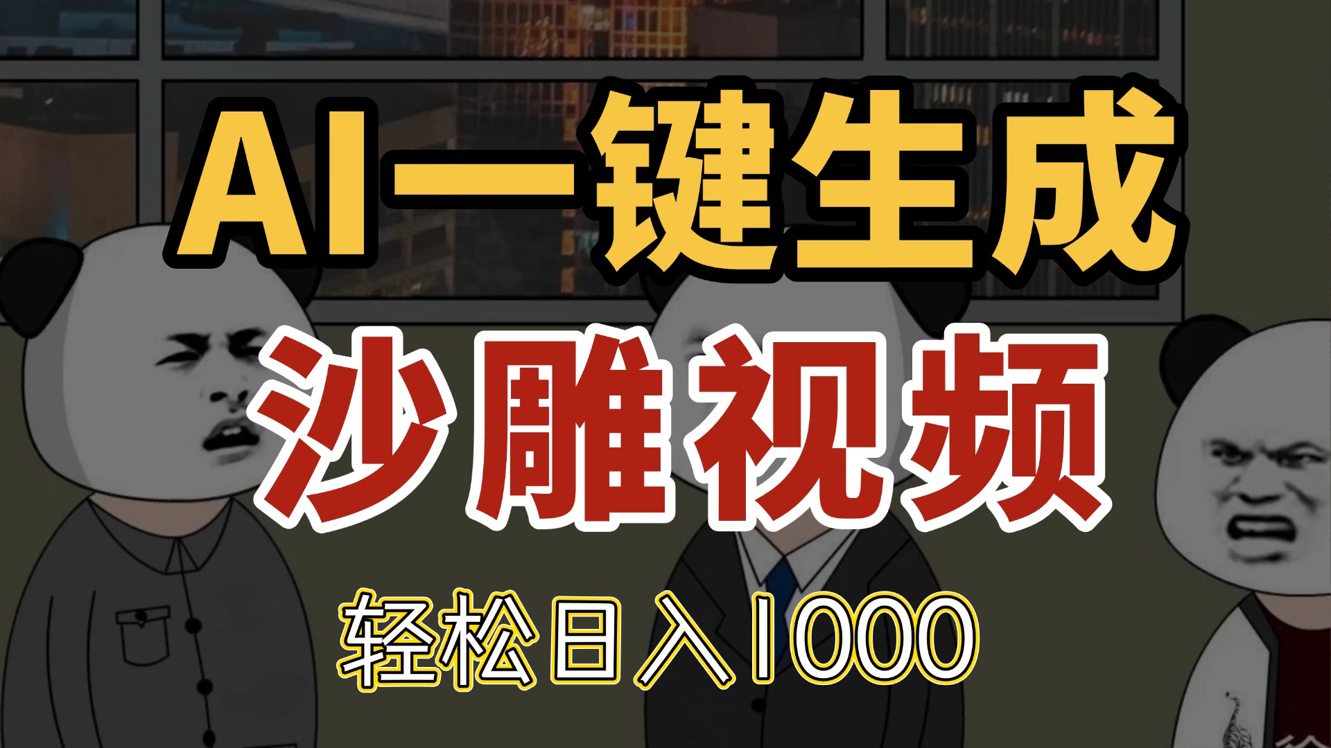 AI一键生成沙雕视频，一条视频千万播放，轻松日入1000-项目网站