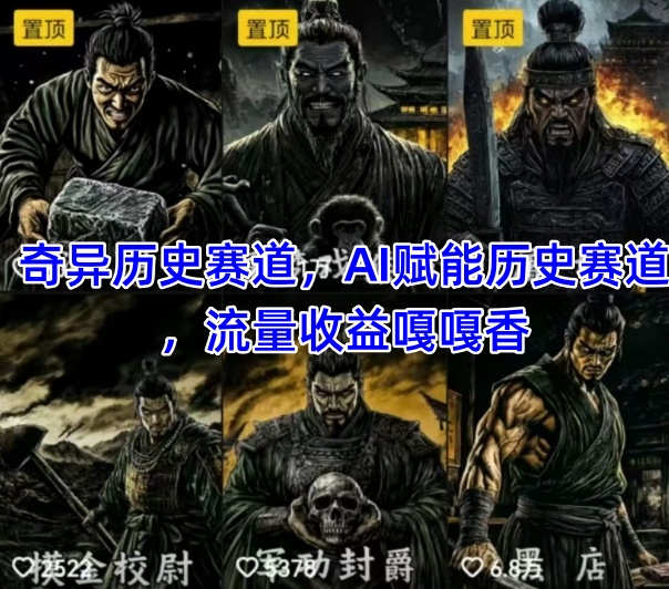 抖音奇异历史赛道，AI赋能历史赛道，流量收益嘎嘎香，狂撸伙伴计划-项目网站