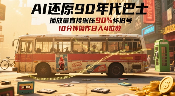 AI还原90年代巴士，一帧就让70后泪崩，播放量直接碾压90%怀旧号，每天操作十分钟，日入四位数-项目网站