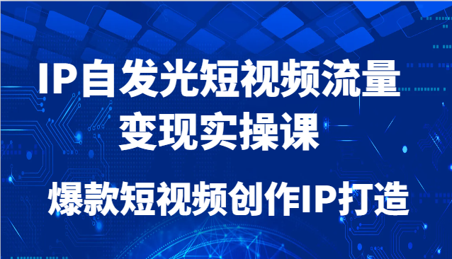 IP自发光短视频流量变现实操课，爆款短视频创作IP打造-项目网站