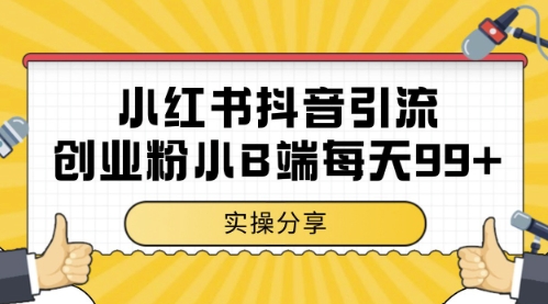 小红书抖音创业粉，小B端粉自热，日引99+的一个玩法【揭秘】-项目网站