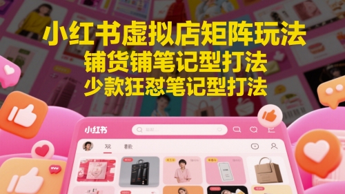小红书虚拟店矩阵玩法，铺货铺笔记型打法，少款狂怼笔记型打法-项目网站