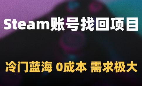Steam账号找回项目，冷门蓝海，0成本，需求极大-项目网站