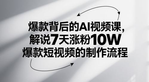 爆款背后的AI视频课，解说7天涨粉10W爆款短视频的制作流程-项目网站