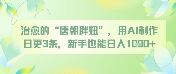 治愈的“唐朝胖妞”，用AI制作日更3条，新手也能日入多张-项目网站