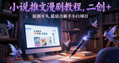 小说推文漫剧教程，二创+原创开头，最适合新手小白项目-项目网站