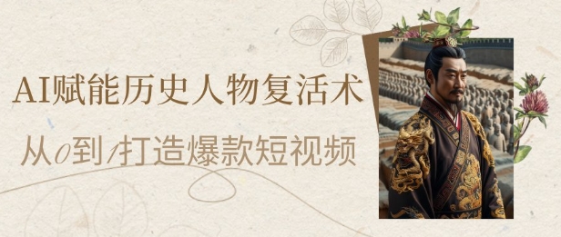 AI赋能历史人物复活术：从0到1打造爆款短视频，7天涨粉10W，小白也能月入过1W-项目网站