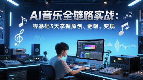 AI音乐全链路实战变现课：零基础3天掌握原创、翻唱、变现-项目网站