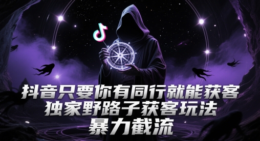 抖音只要你有同行就能获客，独家野路子获客玩法，暴力截流【揭秘】-项目网站