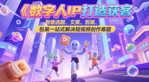 数字人IP打造获客变现实操课，智能选题、文案、剪辑、包装一站式解决短视频创作难题-项目网站