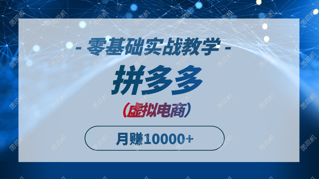 拼多多虚拟电商，零基础实战教学，快速打爆商品，新手也能月入10000+-项目网站