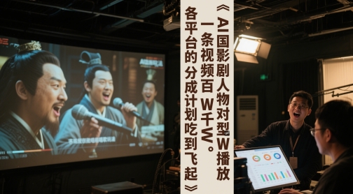 AI三国影视剧人物对口型唱歌玩法，一条视频百W千W播放，各平台的分成计划吃到飞起-项目网站