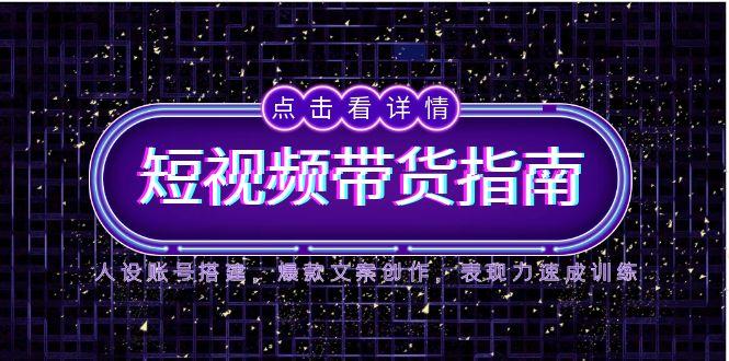 2025短视频带货指南，人设账号搭建，爆款文案创作，表现力速成训练-项目网站