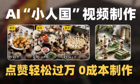 爆款1000W+播放微缩景观迷你小人国AI视频0成本制作全流程教学-项目网站