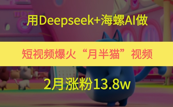 用Deepseek+海螺AI做短视频爆火“月半猫”视频，2月涨粉13.8w-项目网站