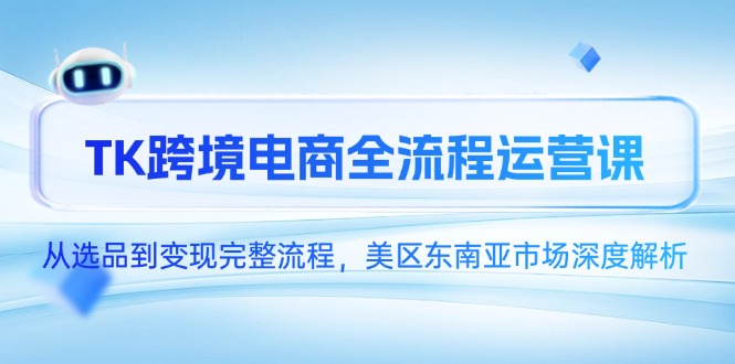 TK跨境电商全流程运营课，从选品到变现完整流程，美区东南亚市场深度解析-项目网站