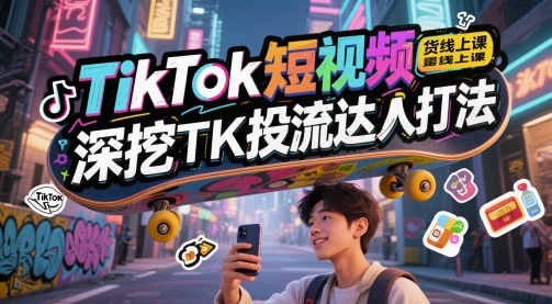 TikTok短视频带货线上课，深挖TK投流达人打法-项目网站