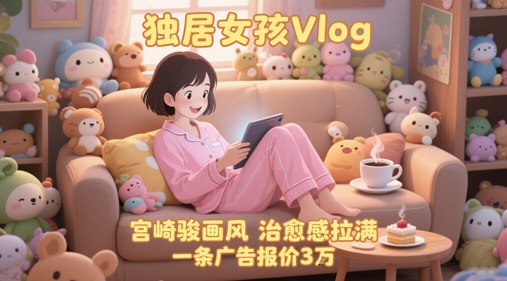 单个账号涨粉71W！用AI制作独居女孩Vlog，宫崎骏画风，治愈感拉满，一条广告报价3W-项目网站