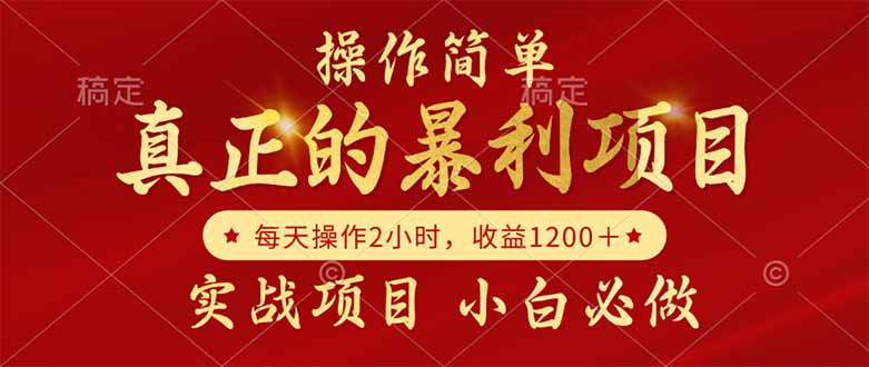 真正的暴利项目，操作简单，每天收益1200＋，自己做老板-项目网站