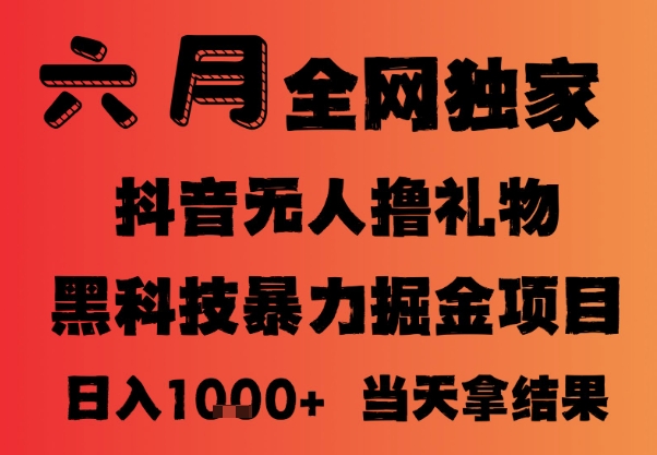 25年6月抖音无人直播最新暴力撸音浪掘金，小白可做，可批量矩阵放大，长期稳定日入1k+【揭秘】-项目网站