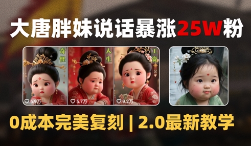 AI大唐胖贵妃说话2.0，40条视频暴涨40w粉，附独家变现攻略-项目网站