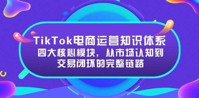 TikTok电商运营知识体系：四大核心模块，从市场认知到交易闭环的完整链路-项目网站