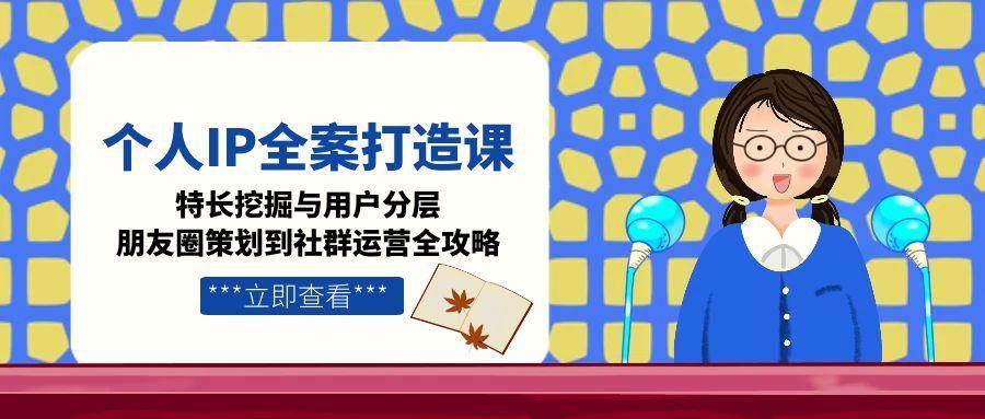 个人IP全案打造课，特长挖掘与用户分层，朋友圈策划到社群运营全攻略-项目网站